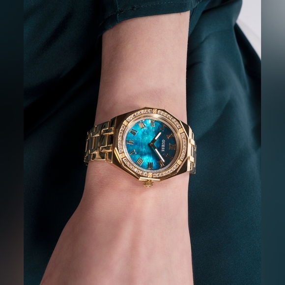 GUESS Ladies Gold Tone Analog Watch - Picture 4 of 9